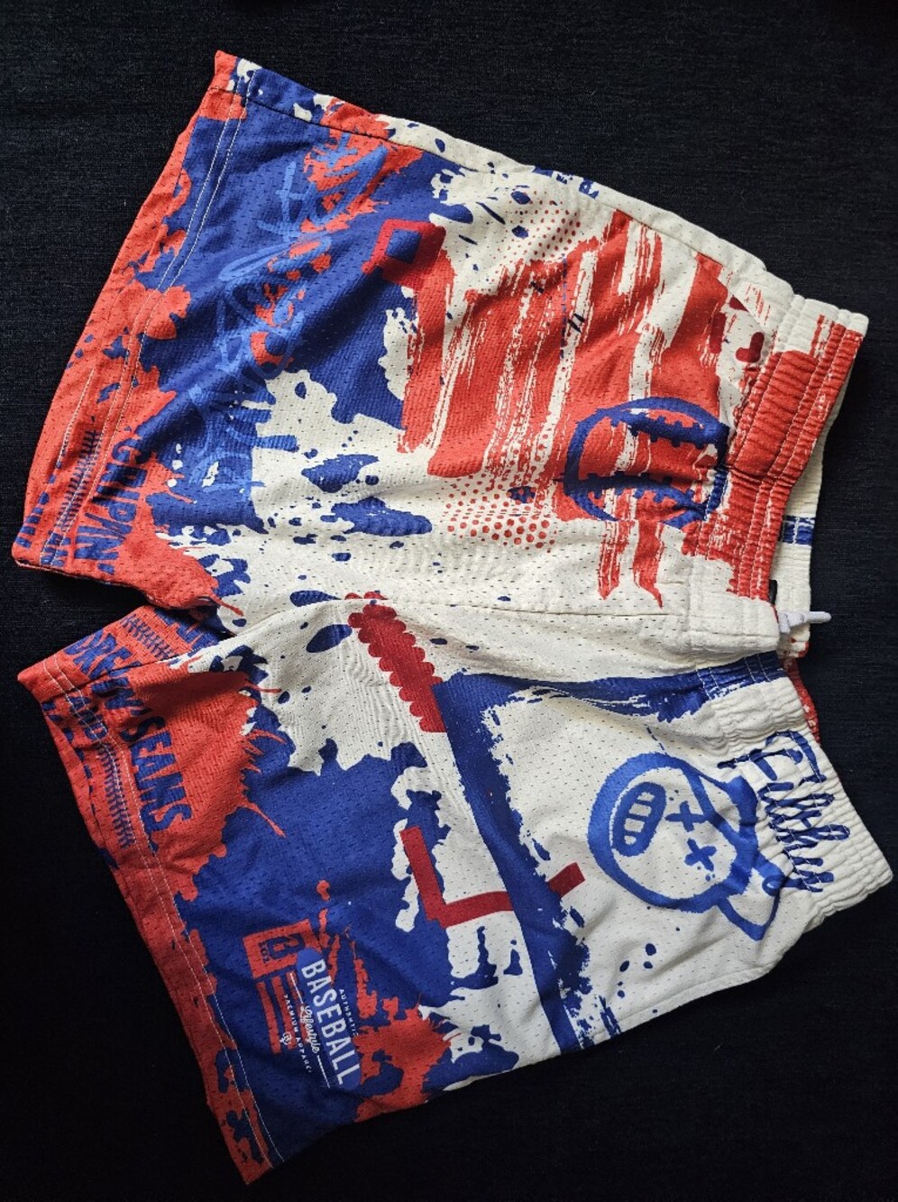 Adult Baseball Lifestyle 101 Red White And Blue Shorts